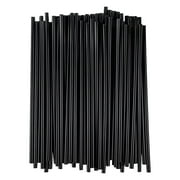 Tahtuvzn Kitchen Accessories 500pcs Disposable Plastic Straws Black Thin Tube Cocktail Water Flat Mouthed Straight Tube, Home Gift